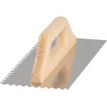 Gletieră zimțată Strend Pro Premium din inox, 270x130 mm, mâner din lemn