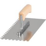 Gletieră zimțată Strend Pro Premium din inox, mâner lemn, 270x130 mm