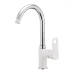 Baterie de bucătărie Mixxus Dallas 014, albă cu pipă înaltă