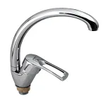 Baterie de bucătărie cromată Hansberg 777, monocomandă cu cartuș ceramic