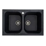 Chiuvetă de bucătărie din granit Elefant Premium Equatoria, 2 cuve, grafit, 785x490 mm