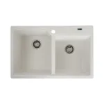Chiuvetă bucătărie granit Elefant Premium Harmony alb, 2 cuve 775x495 mm