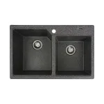 Chiuvetă bucătărie granit Elefant Premium Harmony, 2 cuve, grafit 775x495 mm