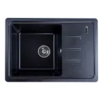 Chiuvetă bucătărie din granit Elefant Premium Liana, negru metalic, 430x620 mm