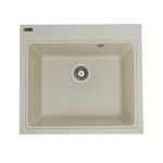Chiuvetă din compozit de granit pentru bucătărie ELEFANT PREMIUM 5852 VESTA Nisip bej 580 x 518 mm