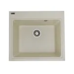 Chiuvetă bucătărie din compozit granit Elefant Premium Vesta 5852, nisip bej 580x518 mm