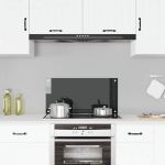 Panou antistropi de bucătărie, negru 80x40 cm sticlă securizată GartenMobel Dekor