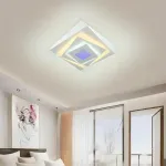 Lustra LED NIVARA RGB 3D 39.6W, patrata, alb mat, lumina rece/calda/neutra