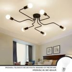 Lustra MODERNIST Hexa 6, 6x E27, Negru, Design Modern