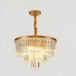 Candelabru din cristal CHAMBORD Petito, 3xE14, Ø28 cm, auriu mat
