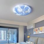 Lustra LED EARTH 41W, Diametru 30cm, lumina Rece/Calda/Neutra, Albastru