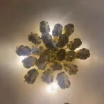 Lustră Margherita 40 cm, 3xG9, auriu mat, design floral pentru interior