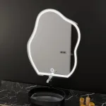 Oglindă LED organică 50x70 cm cu touch, dimabilă și sistem de dezaburire