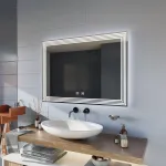 Oglindă LED pentru baie 80x60 cm cu dezaburire și control touch, ADIS Basic