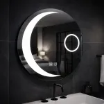 Oglindă LED rotundă Orbis Touch 70 cm, dimabilă, cu dezaburire