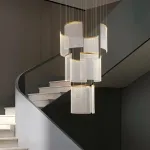Candelabru LED cu cristal Alduino auriu, diametru 80 cm, înălțime reglabilă