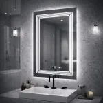 Oglindă LED baie 60x80 cm Venezia cu senzor, dezaburire, ceas și dimare