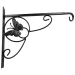 Suport metalic decorativ pentru ghiveci, cu fluture, 28x28 cm