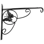 Suport metalic decorativ pentru ghiveci, cu fluture, 28x28 cm