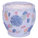 Ghiveci ceramic MagicHome cu mozaic, gri, 27,5x27,5x25 cm
