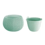 Ghiveci tip bol SPLOFY Bowl 29 cm cu inserție, culoare salvie
