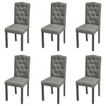 Scaune de sufragerie, 6 buc., gri închis, material textil GartenMobel Dekor