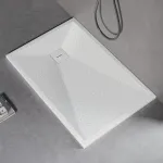 Cadita de dus dreptunghiulara 80x100 cm, slim 3 cm, alb lucios