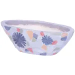 Ghiveci ceramic decorativ cu mozaic, gri, model lat, 40,5x19x14 cm