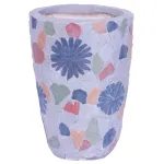 Ghiveci ceramic decorativ MagicHome cu mozaic, gri, 20,5x20,5x28 cm