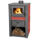 Soba pe lemne Nova Ceramic 7,5 kW, evacuare 120 mm, roșie