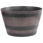 Ghiveci tip butoi Strend Pro Woodeff 52x32 cm, efect lemn, design rustic