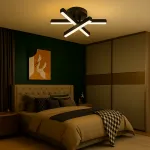 Lustră LED Diego 26W, negru, metal, 3 temperaturi de culoare, montaj tavan