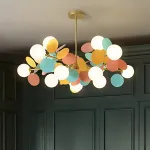 Lustră suspendată SVEN multicolor, 15 surse G9, design modern