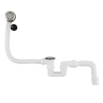 Sistem de scurgere S12 pentru cadă și duș, cu sifon, preaplin și grilă inox