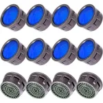 Set 24 aeratoare pentru baterie din alamă, albastru, economisire apă