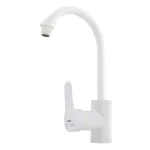 Baterie monocomandă din plastic PLAMIX Leon-011, albă, cu pipă înaltă