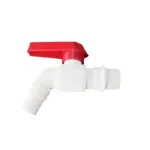 Robinet apă PVC PLAMIX PVI 1/2” cu filet interior-interior, alb/roșu