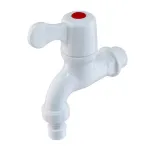 Robinet apă PVC PLAMIX PVS 1/2" filet interior-interior, alb/roșu