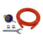 Set regulator reglabil butelie gaz GPL Propan/Butan, furtun 1.5 metri, 2 coliere, cheie RSGR1 ROTOR