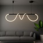 Lustră LED DIVINO cu tub flexibil din silicon, 24W, lumină reglabilă, negru mat