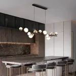 Lustră LED suspendată Aurion 29W cu telecomandă, dimabilă, negru-auriu, metal și acril