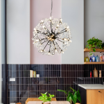 Candelabru din cristal PETERHOF Eleganza, negru, Ø50 cm, 18x G4