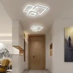 Lustră LED SQUARE 57W cu 3 pătrate, lumină rece/caldă/neutră, alb
