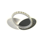 Lustră LED PRISMIQ 39W cu cristal, 3 ovale, lumină rece/caldă/neutră, negru mat