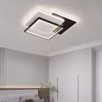 Lustră LED CHIARA 98W cu telecomandă, 3 pătrate, dimabilă, negru mat