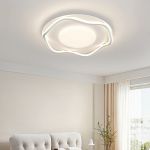 Lustră LED Moderno 77W cu telecomandă, 2 cercuri, dimabilă, albă