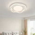 Lustră LED Moderno 77W cu telecomandă, 2 cercuri, dimabilă, albă
