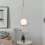 Lustră pendul LOFT Haven alb-auriu din metal, 1x E27, înălțime reglabilă