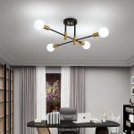 Lustră modernă Gentile, 4x E27, negru-auriu, design modernist elegant