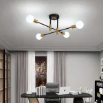 Lustră modernă Gentile, 4x E27, negru-auriu, design modernist elegant